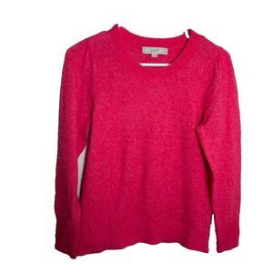 Loft Sweater Pullover Women's Petite Small Pink Knit Pullover Solid